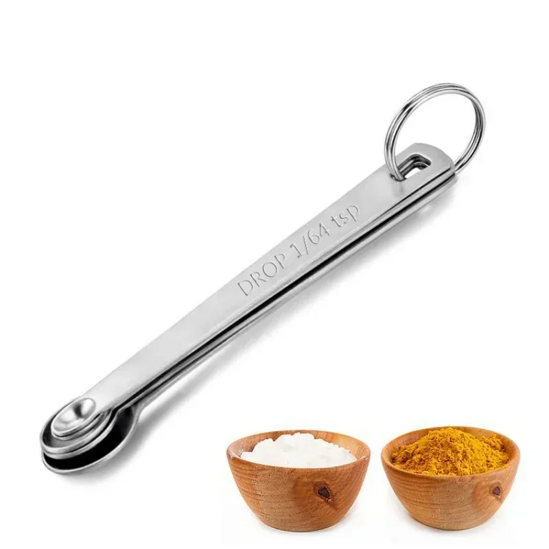 5Pcs/set Mini Measuring Spoon Set Stainless Steel Seasoning Dry And Liquid Ingredients Kitchen Mearure Tools Home Supplies