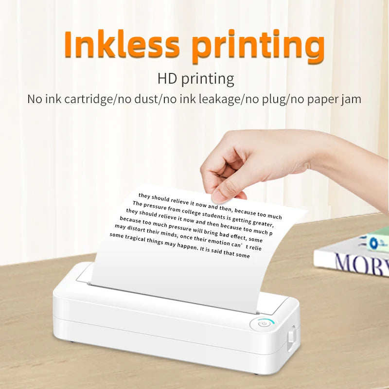 New convenient office thermal inkless mini portable printer Bluetooth HD A4 thermal brush printer