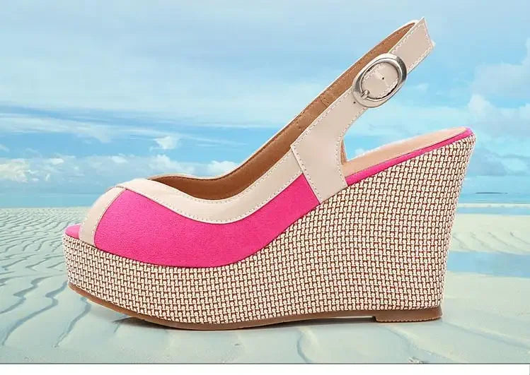 Size 33-40 Summer High Heel Wedges Sandals Female Peep Toe Leisure Platform Sandals Women Shoes