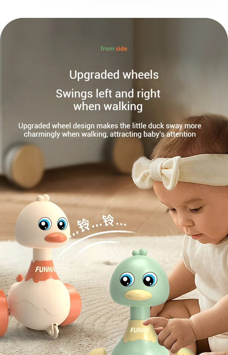 Baby Toy Cartoon Swing Duck Toy Press Vehicles Glide Animal Inertia Pull Back Cars Early Educational crawling Toy Toddlers Gifts
