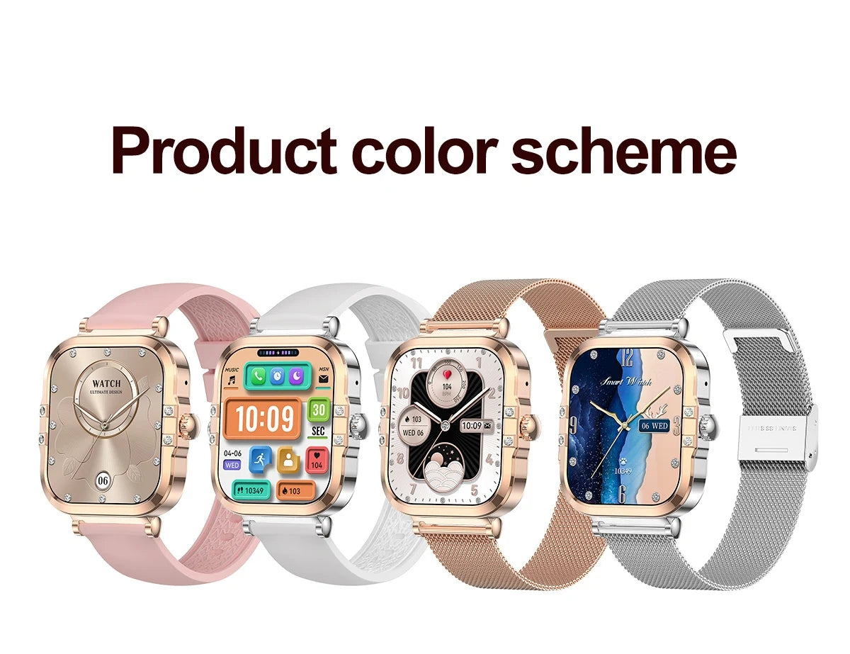 2026 best-selling women's smart watch, 1.75in, AMOLED HD screen, voice control, NFC, breathing exercises, women's health, SOS