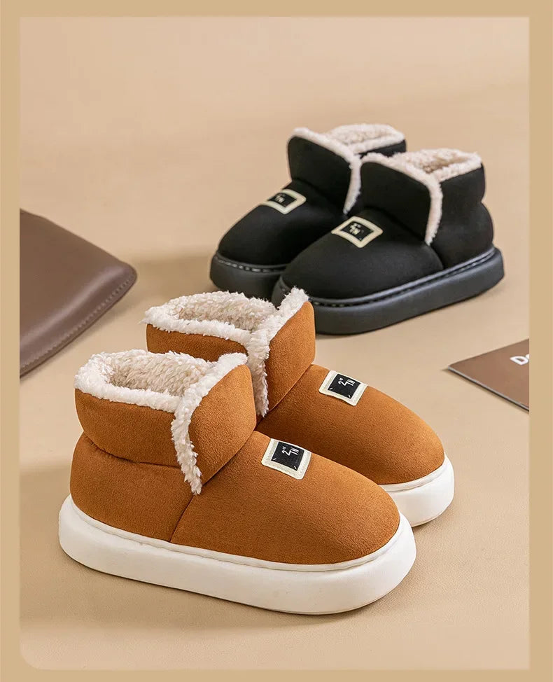 Fashion Winter Women Boots 2025 New Men Cotton Boots Outdoor Snow Boots for Female Soft Sole House Shoes Non-Slips Shoes