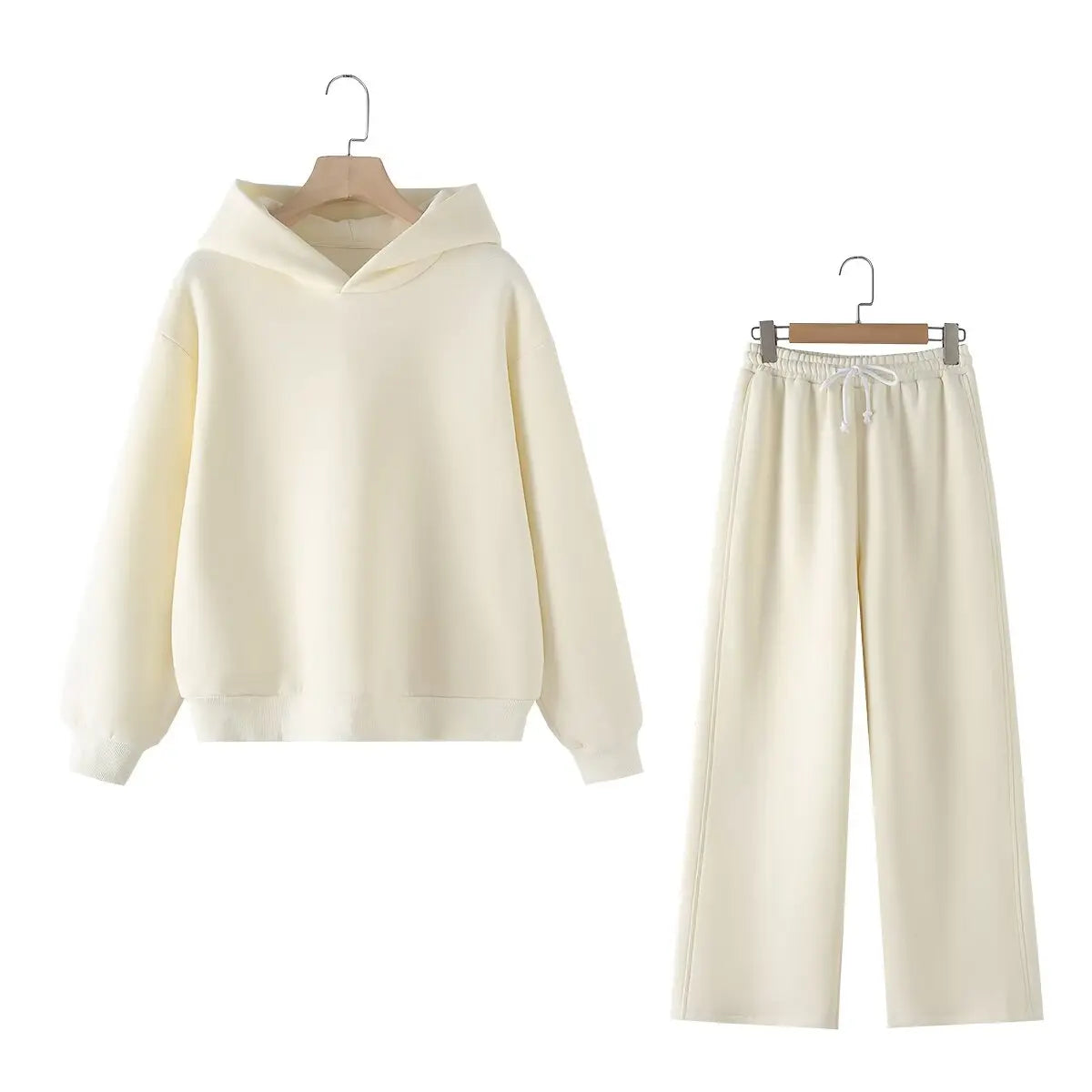 Tracksuits Set Woman 2024 Winter Cotton Solid Women's Suits Wide Baggy Pants Sportswear Women Sweater 2 Piece Set Women Outfits