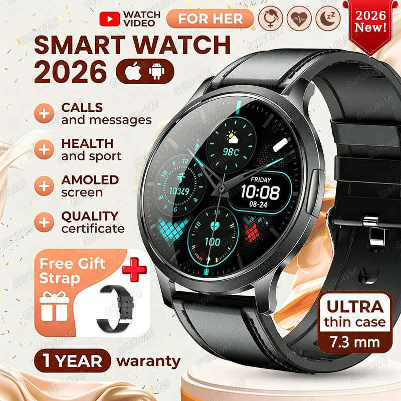 202 6New Smart Watch For Women 466*466 AMOLED Display Voice Call Sport Fitness Health Watches DIY Custom Dial Smartwatch Ladies