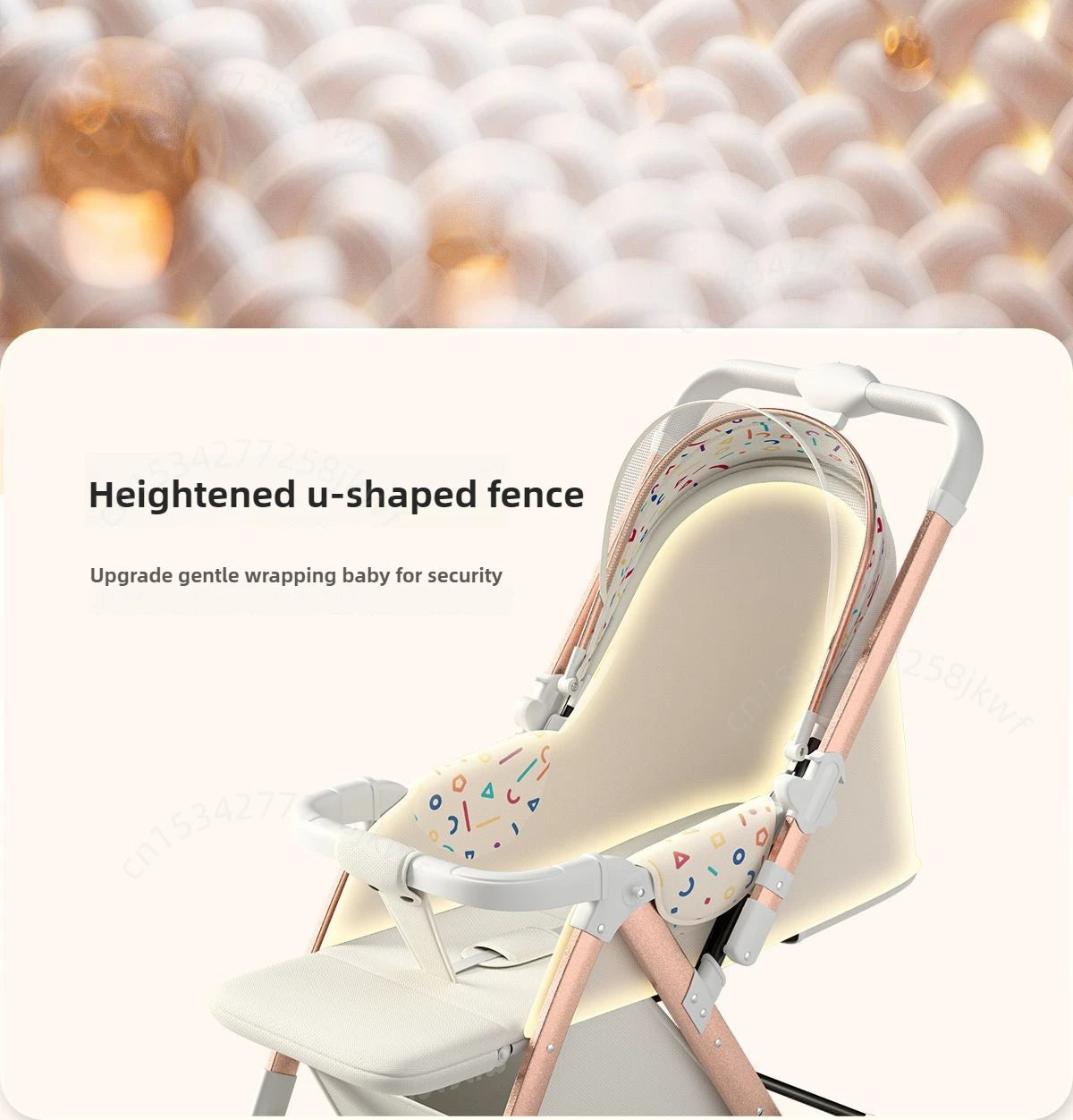 Lightweight baby stroller, high landscape stroller,can sit or lie down in both directions,suitable for babies aged 0-5 years old