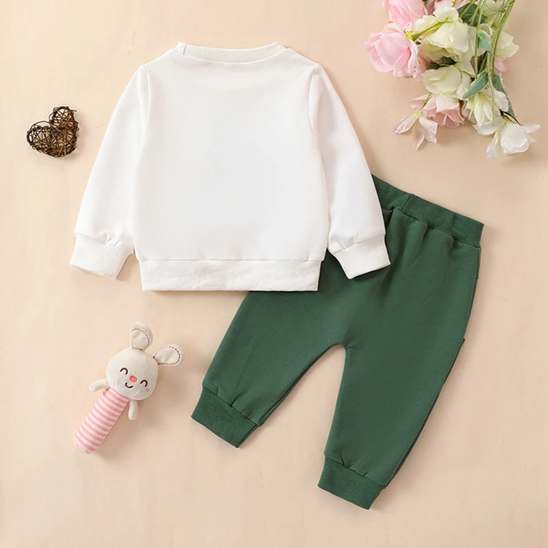 Outfit Toddler Baby Boy 2t 3t Clothes Clover Sweatshirt Top Pants Set