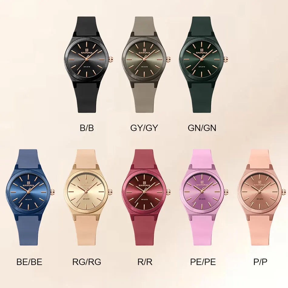 NAVIFORCE 2025 Women Fashion Watches Quartz Watch Sports Silicone Strap Ladies Wristwatches Simple Clock Gift relogios feminino