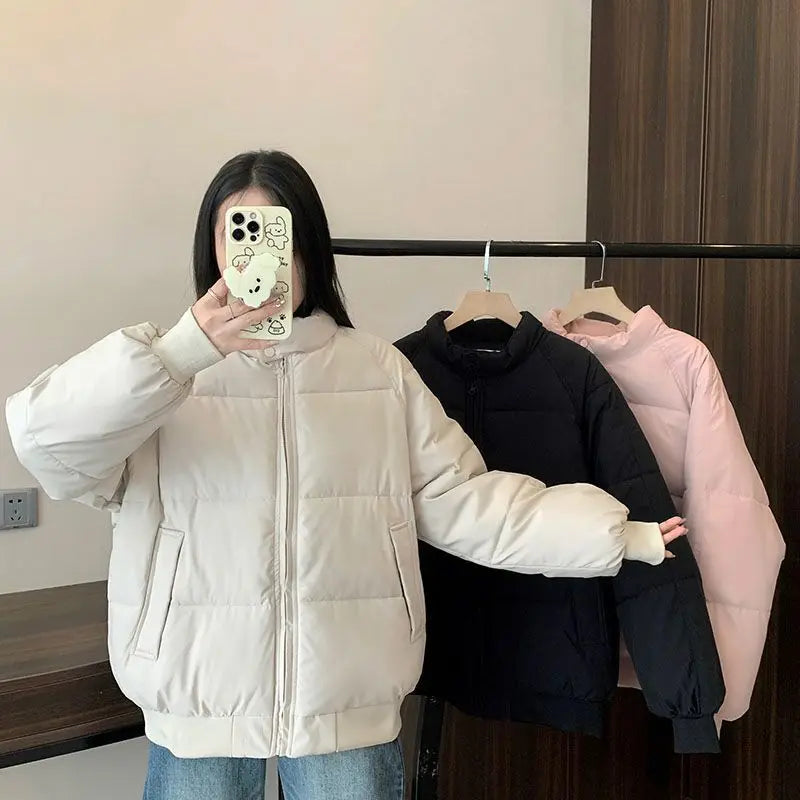 Down Cotton Jacket for Girls Winter Clothes 2025 New Loose Thickened Cotton Jacket Warm Cotton Jacket