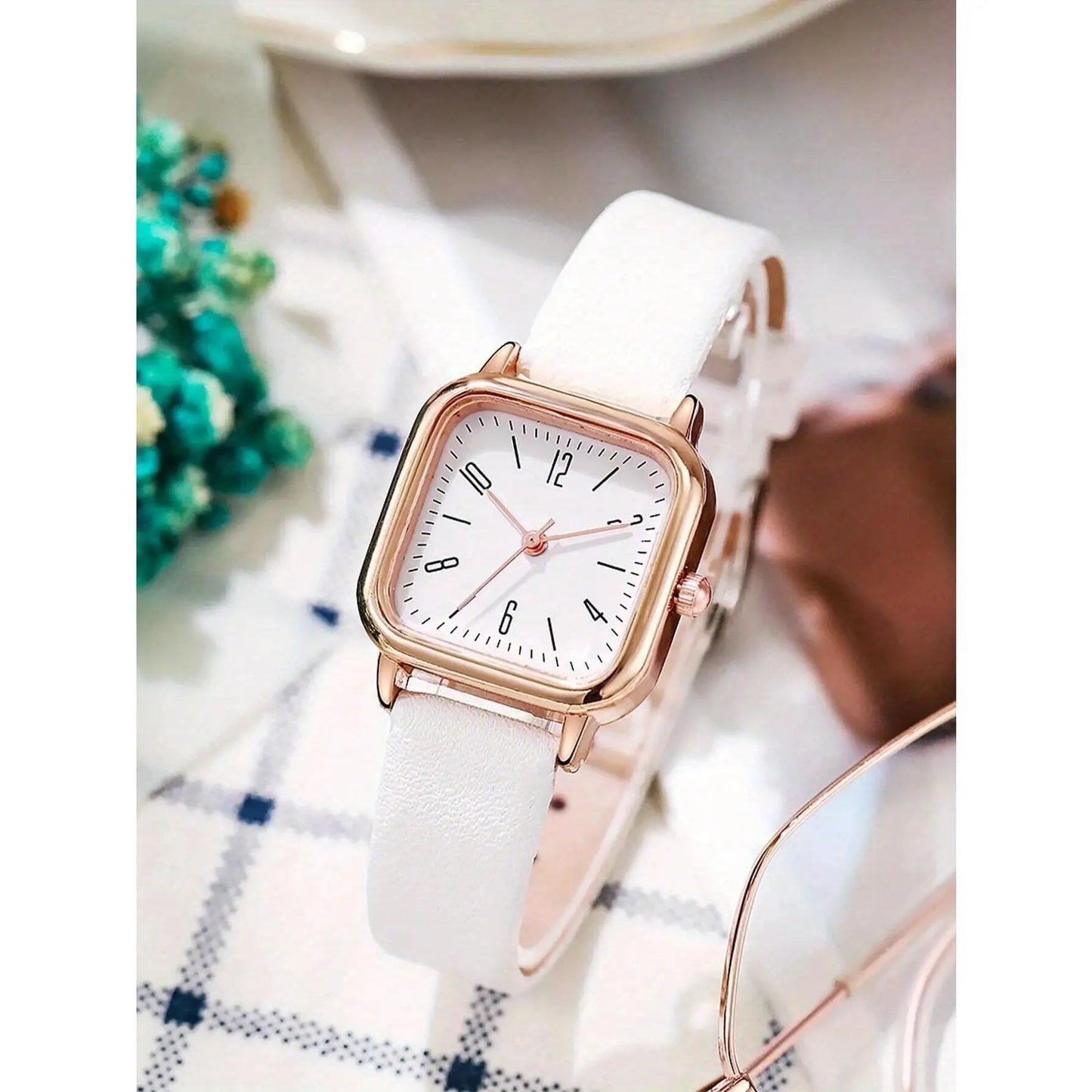 New Women Watch Luxury Bracelet Set Fashion Business Leather Quartz Wrist Watches for Women Gift Set Relogio Mujeres