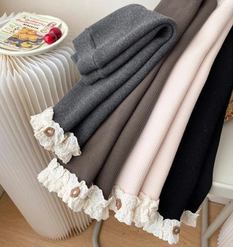 Baby Girls Pants Kids Lace Cute Simplicity Tight Trousers Spring Autumn Winter 1-6 Years Old Winter Children Leggings Trousers