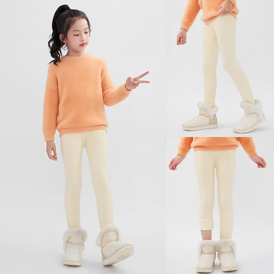 SheeCute Girls Winter Warm Pants Kids Fleece Lined Leggings for 3-11 Years SCW7101
