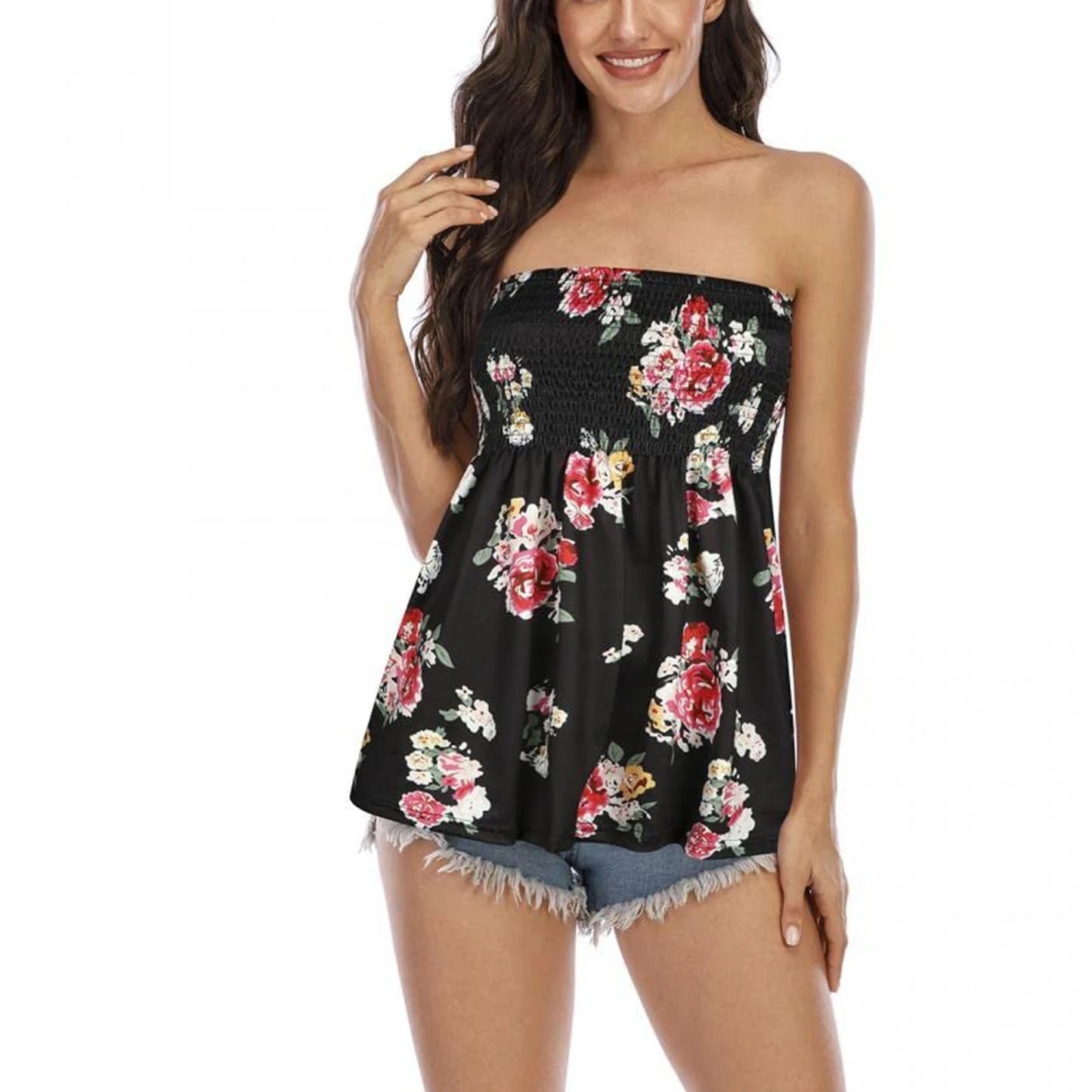 2022 Women Sexy Tube Top Summer Women Casual Tank Crop Tops Solid Color Elastic Design Backless Breathable Strapless Tops