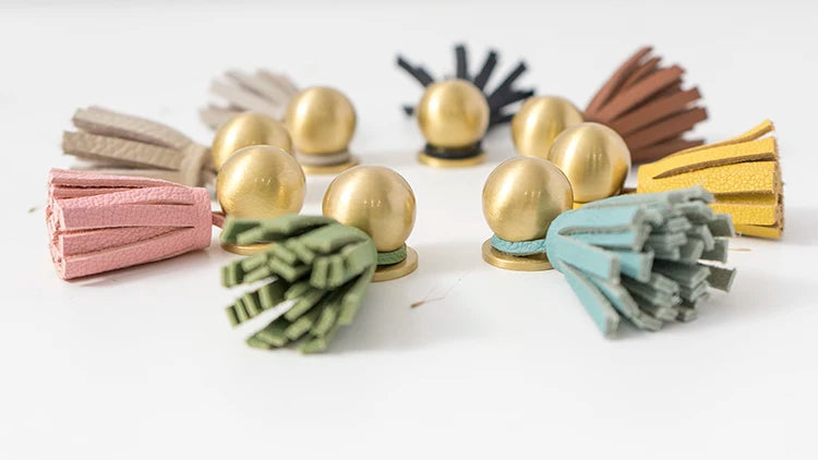 Cute Leather Tassel Knob for Kids Room Pink Cabinet Knobs Wardrobe Dresser Drawer Knobs Kitchen Cupboard  Single Hole