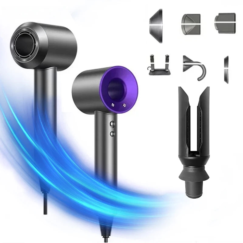 High-speed bladeless hair dryer, professional negative ion hair dryer, quick drying, powerful 1600W home styling tool