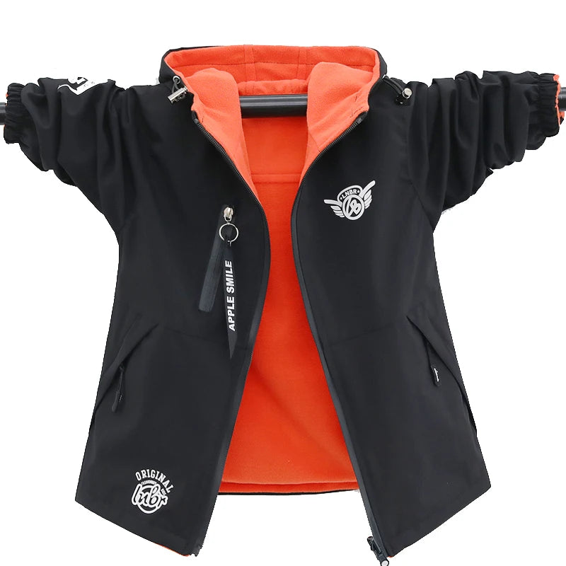 Ropa de otoño para niños, chaqueta de doble cara, abrigo polar, impermeable, a prueba de viento, ropa de abrigo para niños, chaqueta deportiva para niños