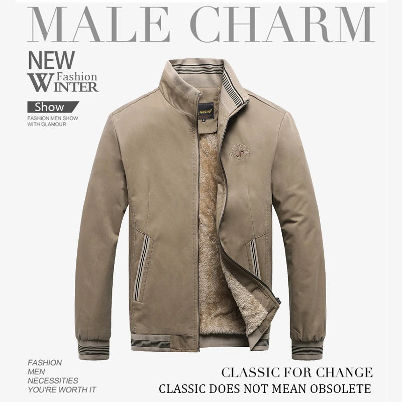 2025 Autumn Men Jackets 100% Cotton Chaqueta Casual Solid Fashion Vintage Warm Vestes Coats High Quality M-5XL Winter Jacket Men