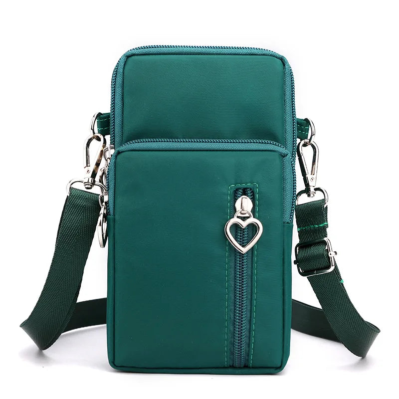 Waterproof Nylon Mobile Phone Versatile Mini Bag Purses Women's Shoulder Cross Body Messenger Bag