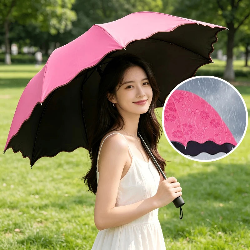 1 PCS rain sunshine both umbrella , With a Fashionable Design That Blooms When Exposed to Water, Providing Shade ,Sun Protection