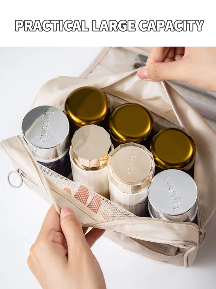 Cosmetics Storage Bag, Travel Multifunctional Makeup Bag Can Be Hung Wash Bag Large Capacity Dry Wet Separation Hand-Held Storag