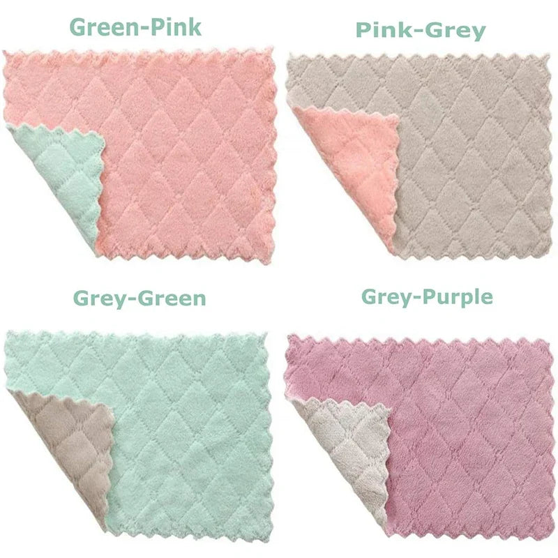 10/20pcs Dishwashing Cloth Kitchen Cleaning Wipes Household Multipurpose Absorbent Nonstick Oil Fiber Cleaning Cloth