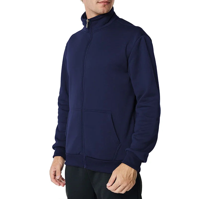 Men's Thermal Fleece Jacket Cozy Wind Resistant Full Zip Coat with Pockets Ideal for Outdoor Workouts and Hiking