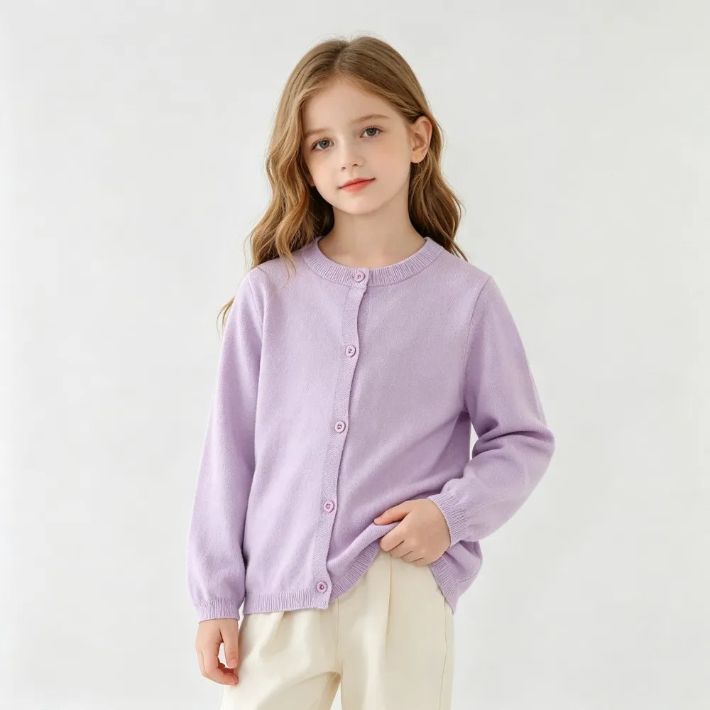 Kids Cardigans for Girls Solid Candy Color Sweater Toddler Baby Boys Knitwear Jacket Spring Autumn Cotton Children Clothing