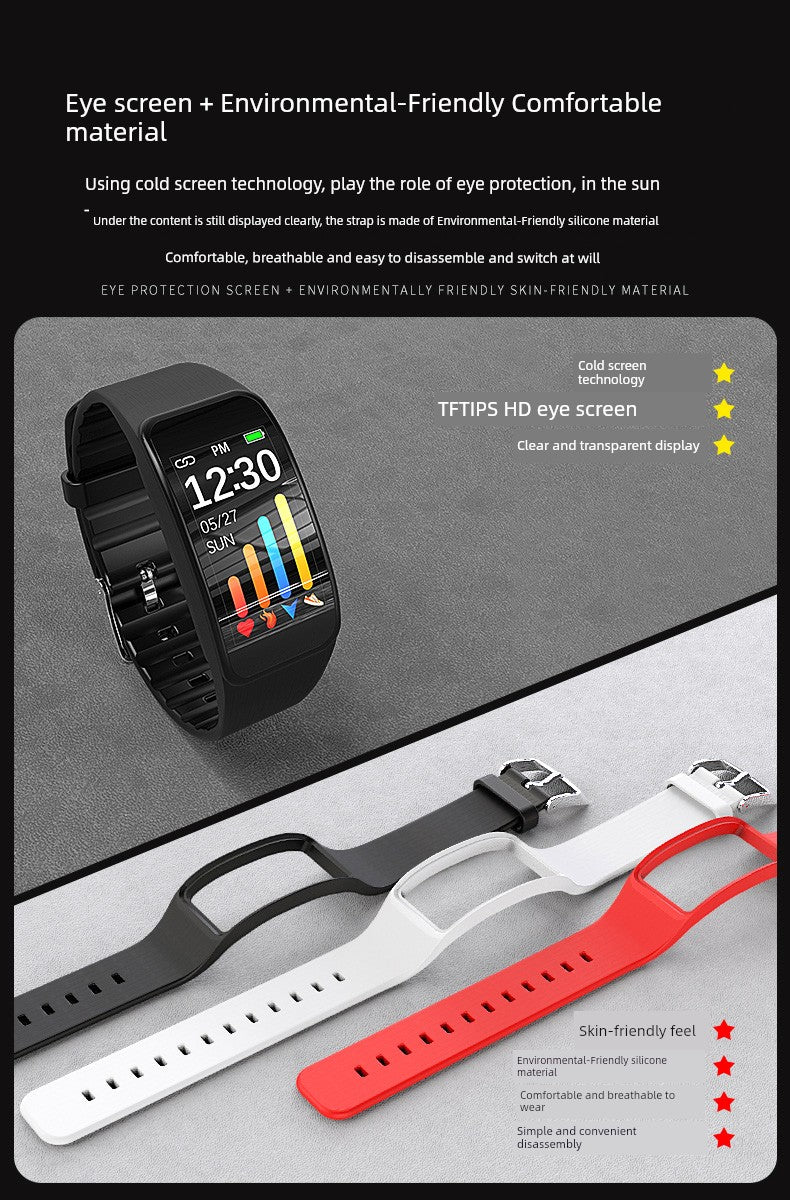 Smart Bracelet Sports Blood Pressure Measurement Heart Rate Female Multi-Function Pedometer Male Self-Discipline Running Watch for Huawei IWatch Apple Oppo6 Xiaomi 5vivo Glory Digital Bluetooth Couple Watch