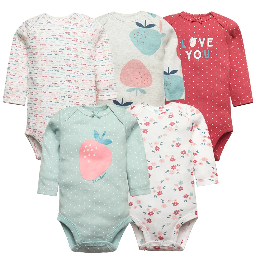 Mono Unisex para bebé niña, paquete de 5 monos de algodón para bebé recién nacido, Ropa para bebé, Ropa Infantil de dibujos animados, Ropa para bebé 2022