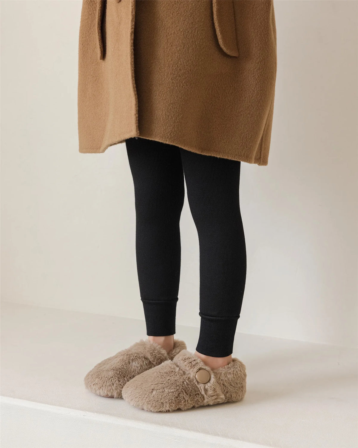 Girls Thermal Leggings Autumn Winter Thick Fleece Lined Kids Warm Stretchy Skinny Pants Solid Color Children Casual Trousers