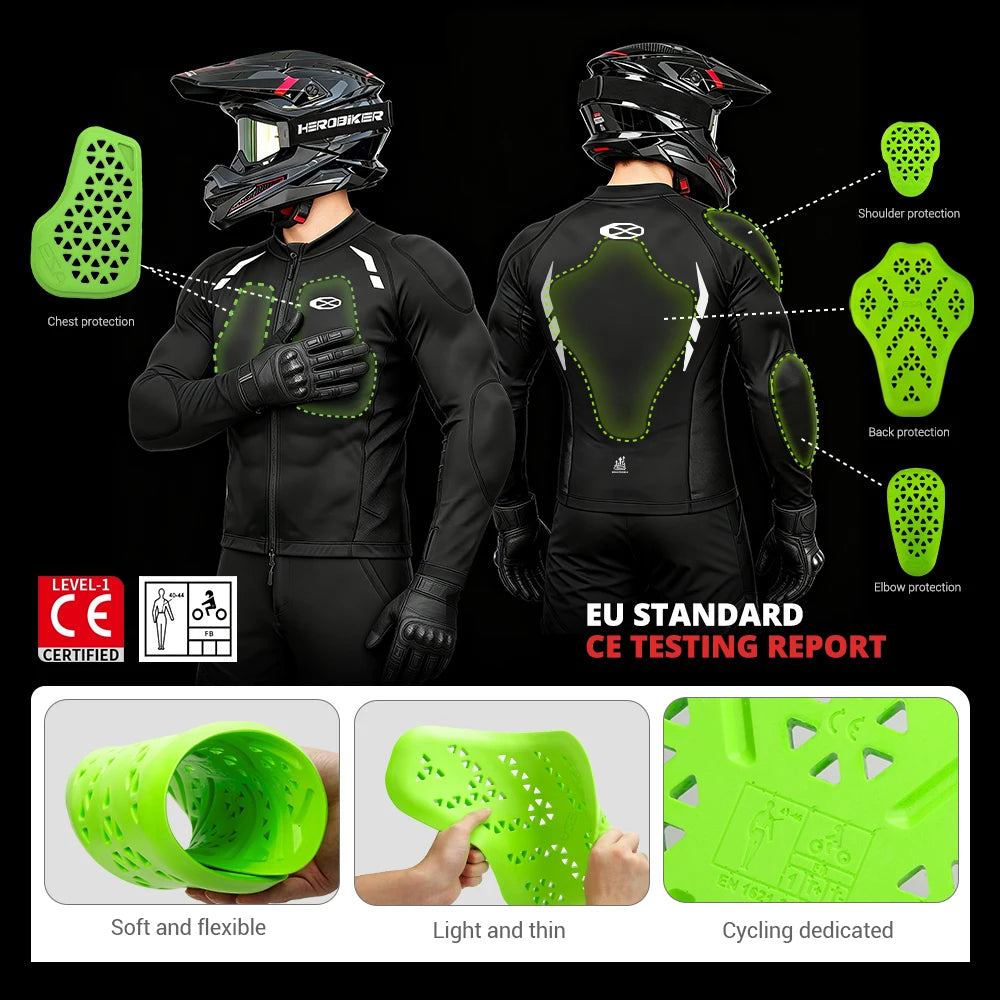 Men's Motorcycle Jacket Breathable Motorbike Riding Jackets Built-in Protective Gear Four Seasons Motocross Clothing Anti-fall