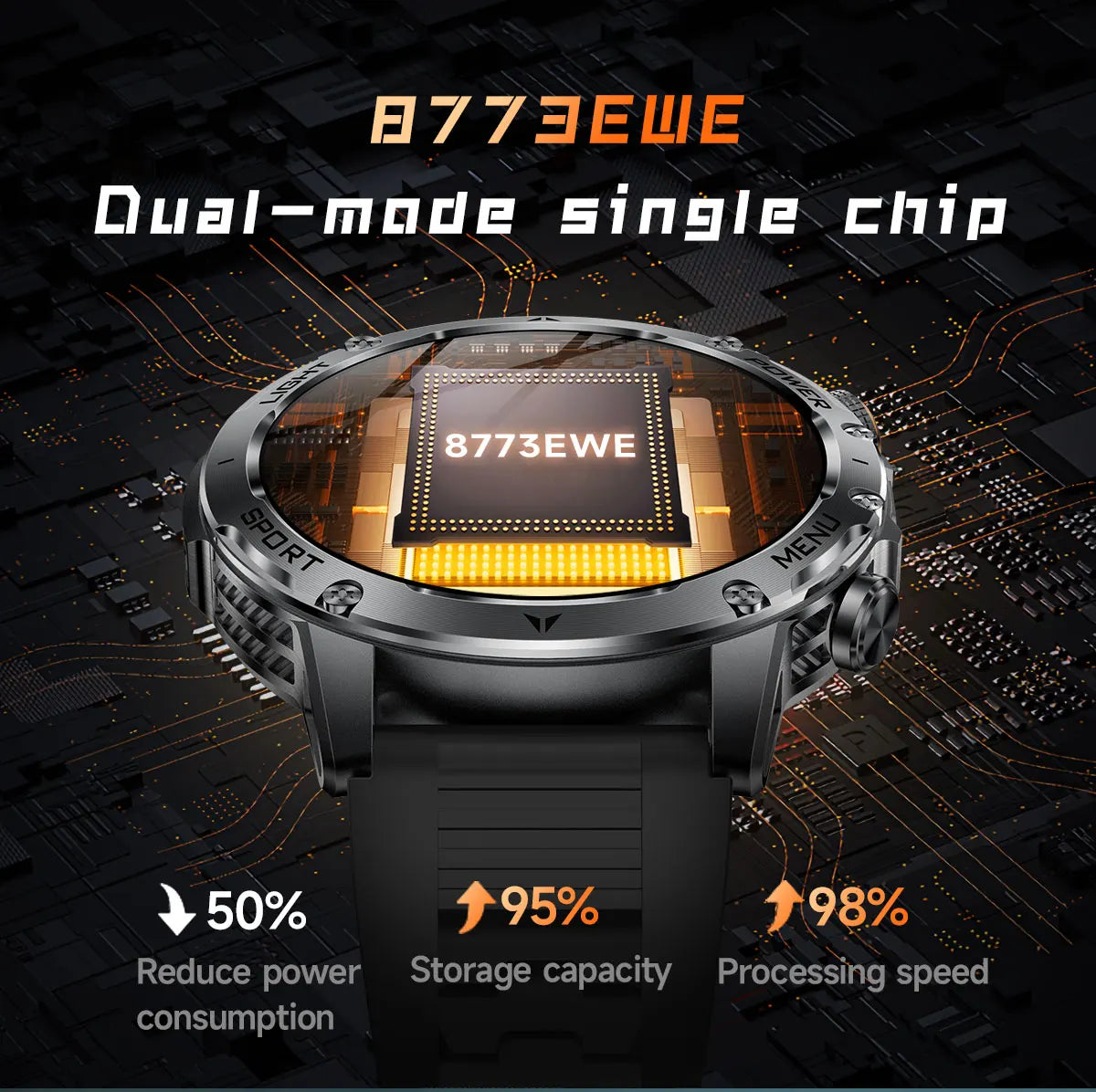 New Smart Watch For Men 1000Mah Battery Fitness Tracking Sport Waterproof Clock Smart Bracelet Men Military High-end custom dial