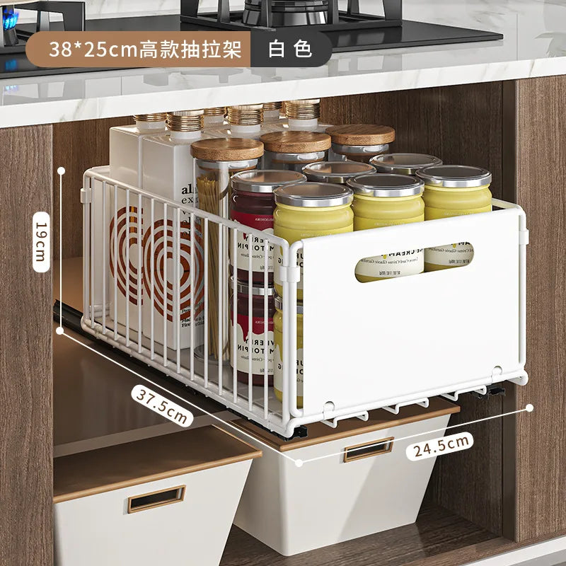 Kitchen Storage Rack Pull Out Cabinet Organizer Slide Drawer Storage Tray Seasoning Bottle Spice Storage Rack Kitchen Organizer
