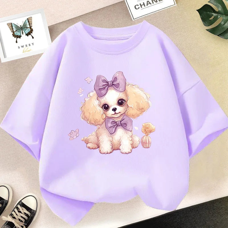Cute Cartoon Rabbit Lollipop Print T Shirts Student Girls Kawaii Tee High Quality Cotton Summer Short Sleeve Casual Tops