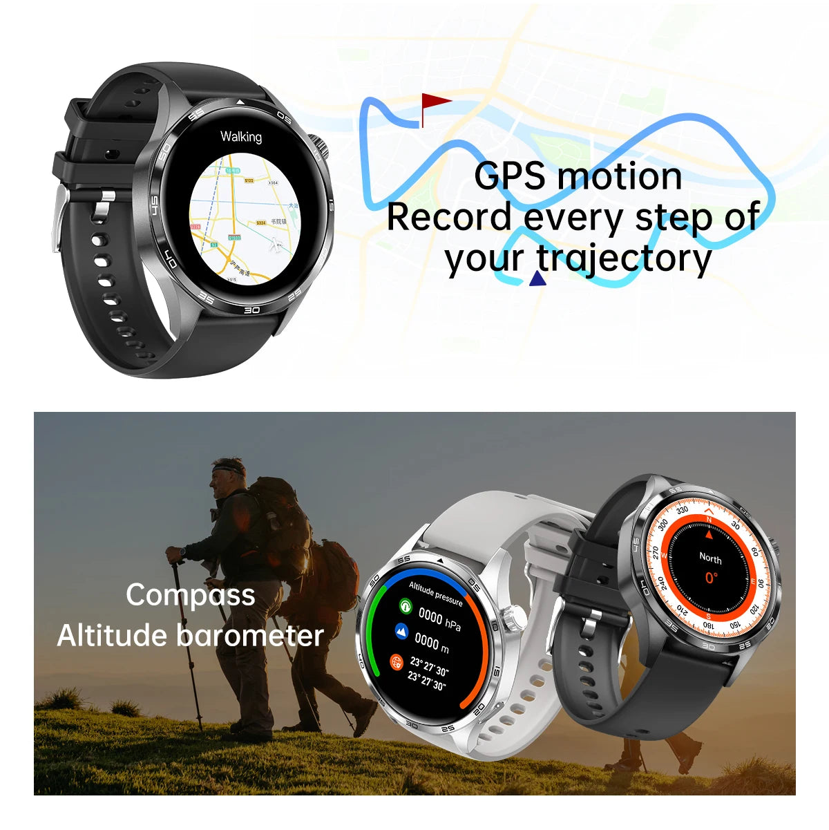 2024 New GPS Smart Watch Men For Huawei Watch GT5 Pro 360*360 HD Screen Bluetooth Call NFC IP68 Waterproof Heart rate Smartwatch