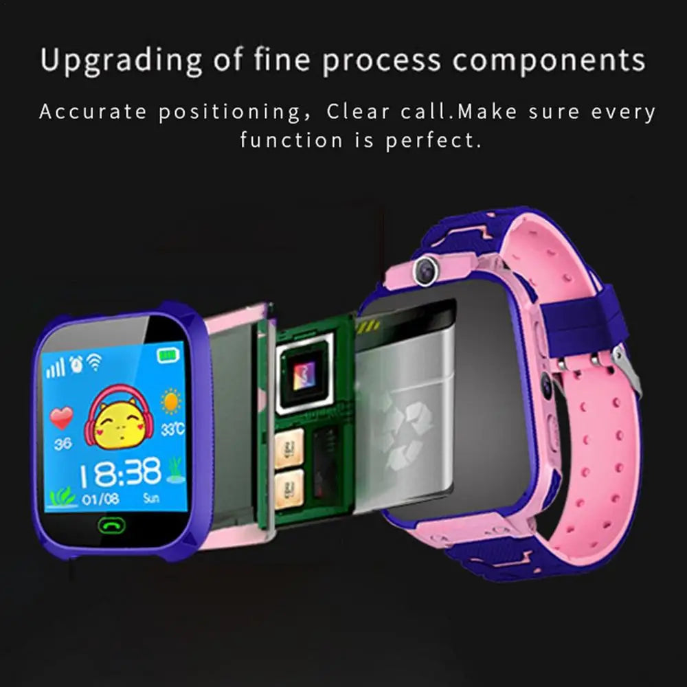 Kids Smart Watch SOS GPS Location Tracker Voice Call Chat Camera Flashlight Waterproof Smartwatch Children HD Touch Screen Watch