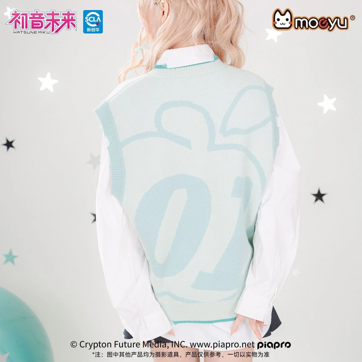 Moeyu Hatsune Miku Women Sweater Vest Sleeveless Vests Men Harajuku Winter Autumn Woman Clothing Top Knitwear Vest for JK Shirt