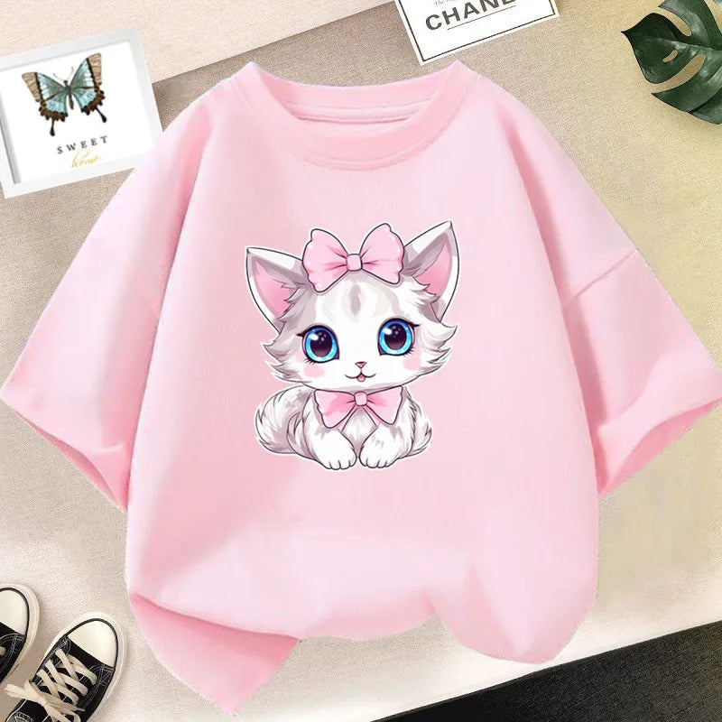 Cute Cartoon Rabbit Lollipop Print T Shirts Student Girls Kawaii Tee High Quality Cotton Summer Short Sleeve Casual Tops