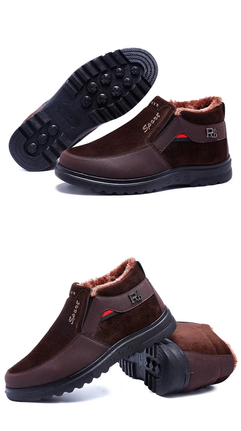 Warm Winter Boots Men Shoes  New Keep  Slip on Comfortable Plush Fur Ankle Botas Men Boots Outdoor Sneakers Zapatos De Hombre