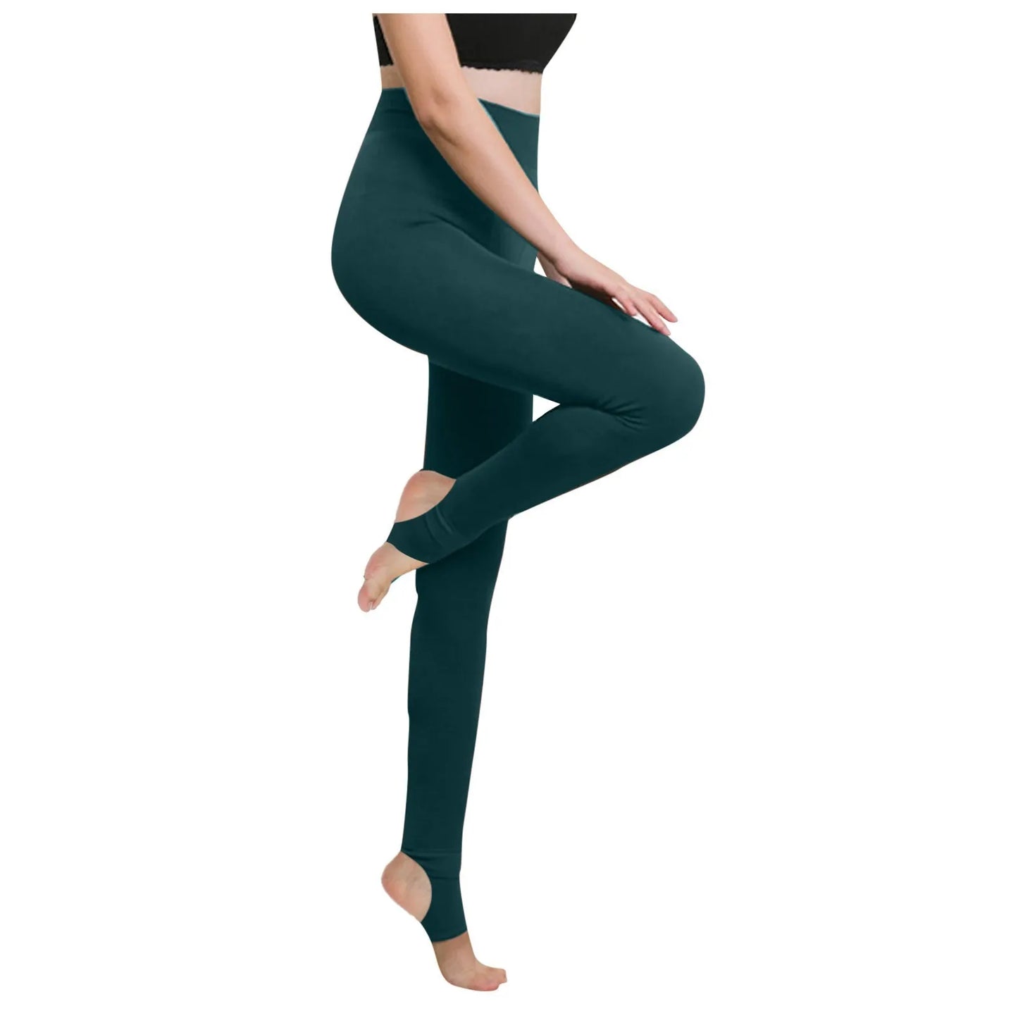Women's Autumn Winter One-Piece Footed Leggings Stretchy Slimming Warm Leggings Versatile Pantyhose for Commuting Outerwear
