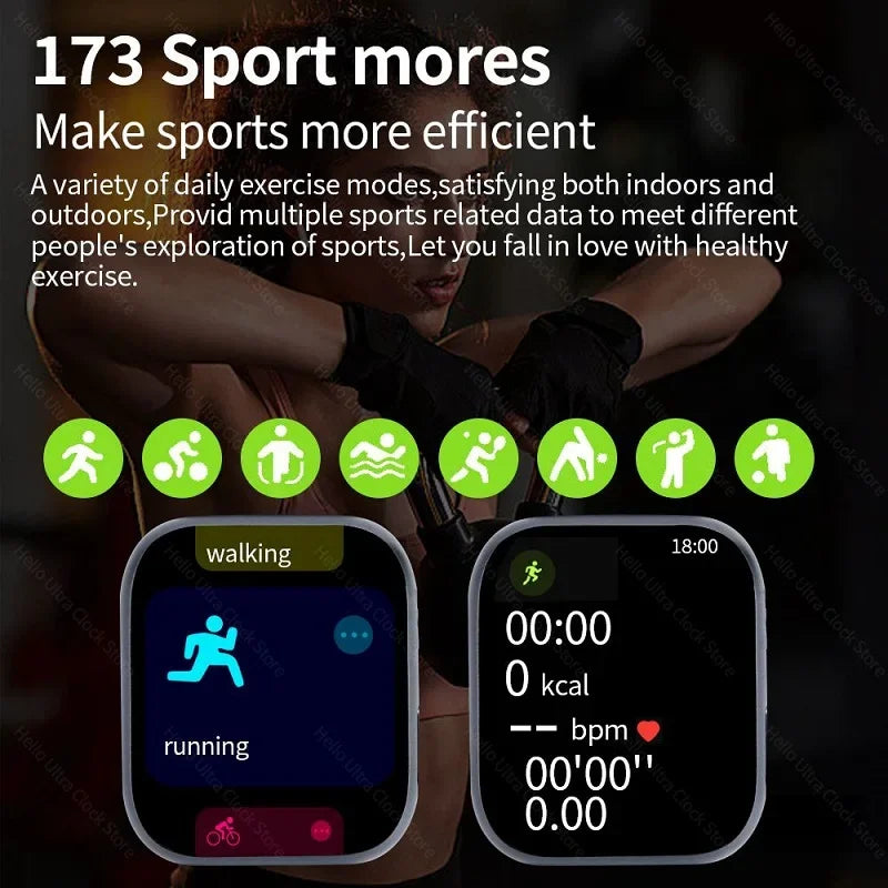 2024 New Hello Plum Smart Watch Series 10 46mm HD AMOLED 4G ROM ChatGPT NFC Compass Sports Clock Smartwatch Men Women 3 Pro Plus