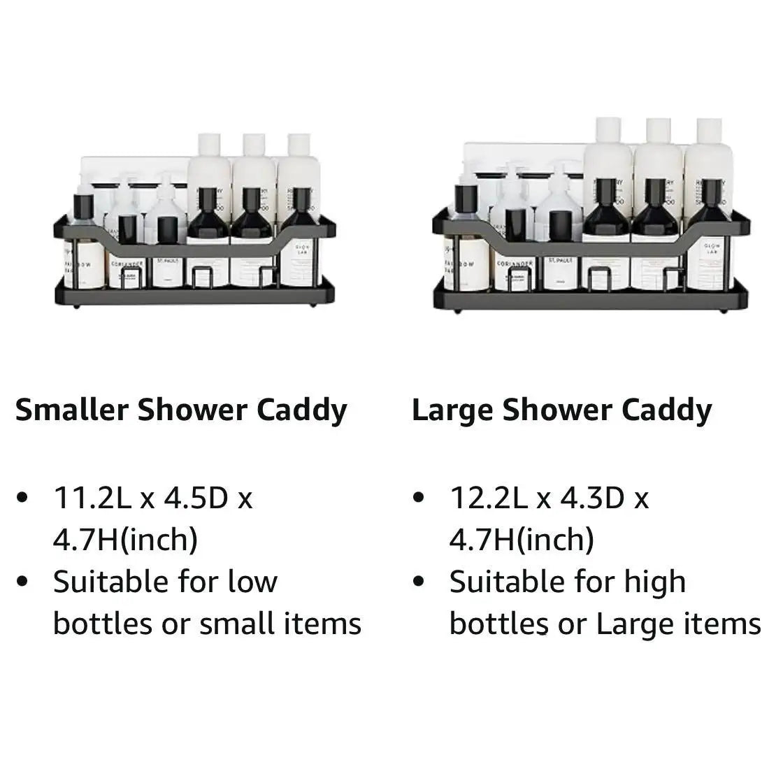 3/5 Pack Shower Organizer , Adhesive Shower Caddy with No Drilling,  Rustproof Stainless Steel for Bathroom and Storage&Kitchen