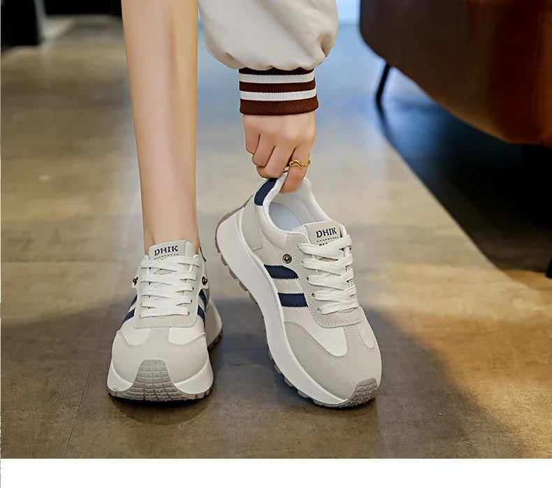 Moipheng Women Shoes Breathable Lace Up Platform Sneakers Lightweight Outdoor Training Sport Shoes Casual Running Sneaker Tenis