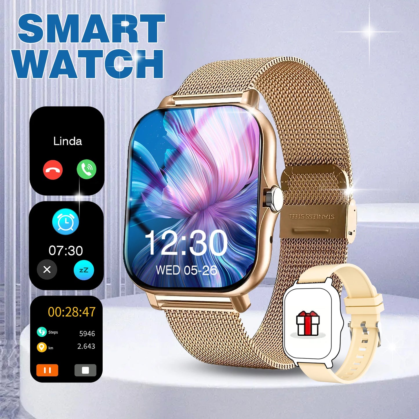 Smart Watch Multi-Functional Sports Smart Watch ,Wireless Calling, Personalized the Watch Faces,Music Control