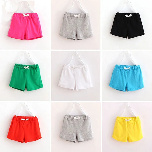 Pantalones cortos para bebés y niños, pantalón corto de playa para niños, pantalones de Color caramelo, pantalones deportivos informales con cordón, verano 2024