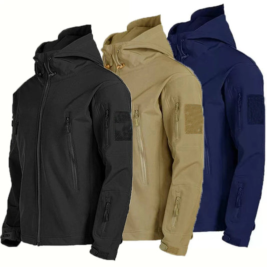 Men Cargo Autumn Winter Fleece Sharkskin Hiking Jackets Tactical Military Army Climbing Trekking Casual Trainning Camping Coat