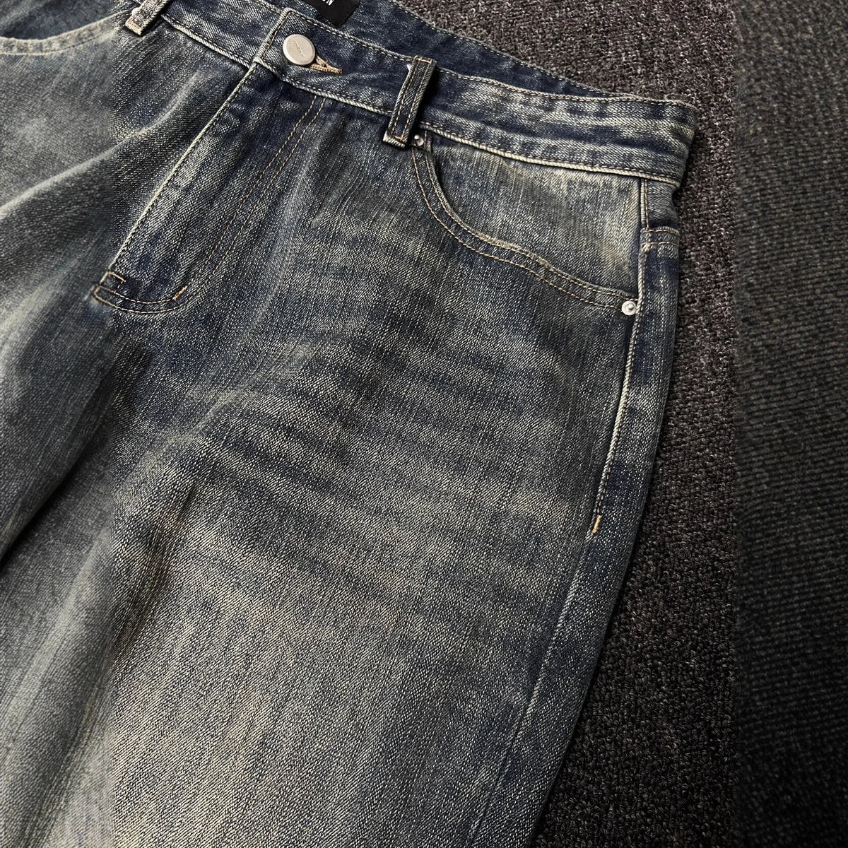 Bootcut Jeans Denim Pant Men Vintage Washed Distressed Y2k Streetwear Work Casual High Waist Straight Trousers Loose Spring 2026