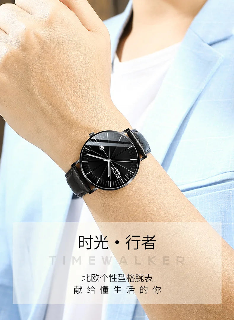 Top Fashion Waterproof Quartz Watch Student Steel strap Man Watch Mens Watch Fashion Trend Men's Wristwatch reloj hombre