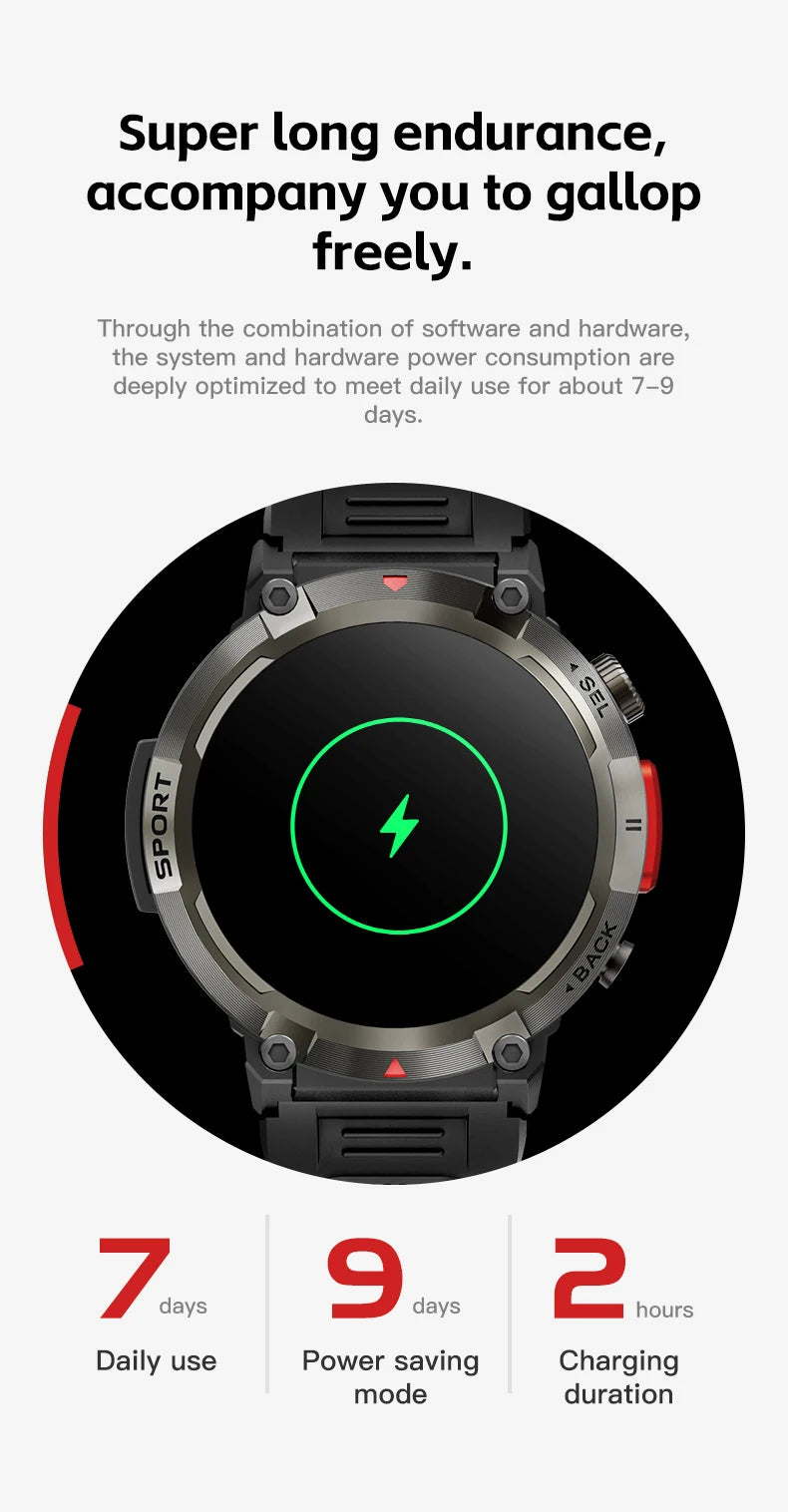 LIGE New Men SmartWatch Military With LED Flashlight Sport Tracker Waterproof Bluetooth Call For Huawei Xiaomi Smart Watch Men