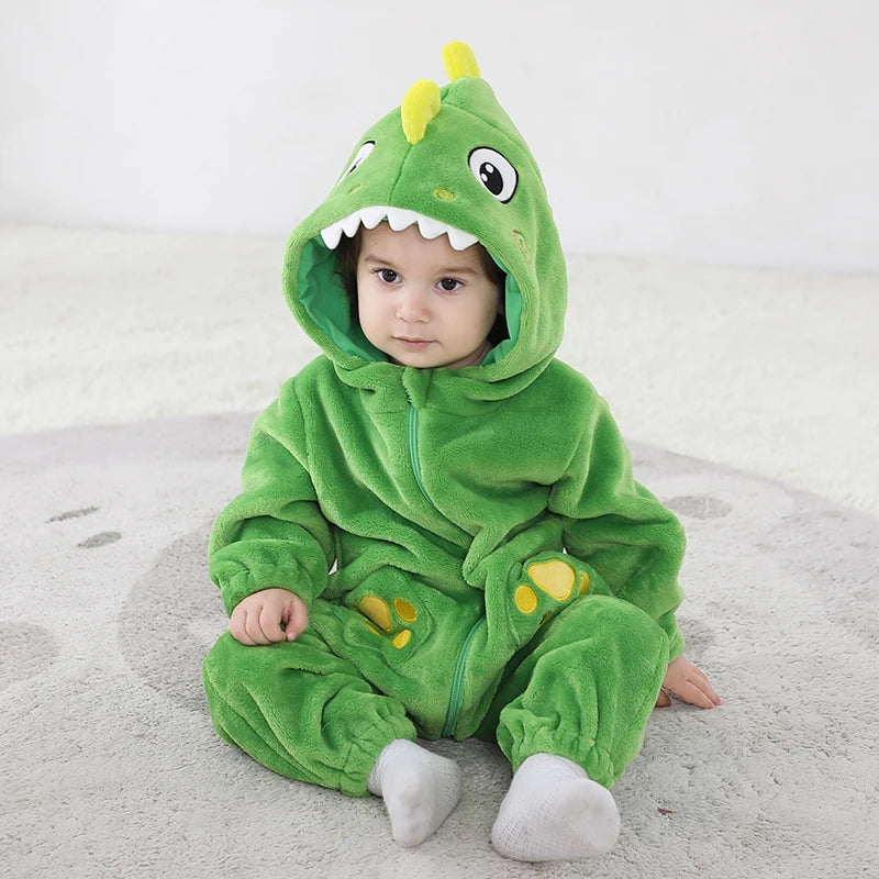 Sully Kigurumis Baby Girls Clothes Romper Winter Soft Warm Infant Boys  Bodysuit Cosplay Pika Hooded Zipper Jumpsuits