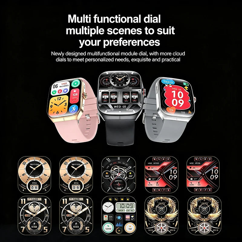 Smart Watch 1.95''AMOLED Curved Display BT Call NFCHeart Rate Monitor Multi-Sport Modes Fitness Tracker Smartwatch for Men Women